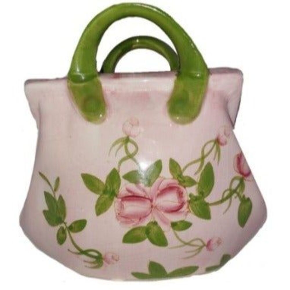 Ceramic Handbag floral design vase/bowl